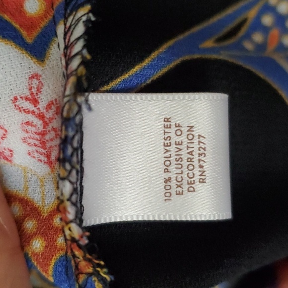 Black Dress With Blue & Red Print - Picture 4 of 5